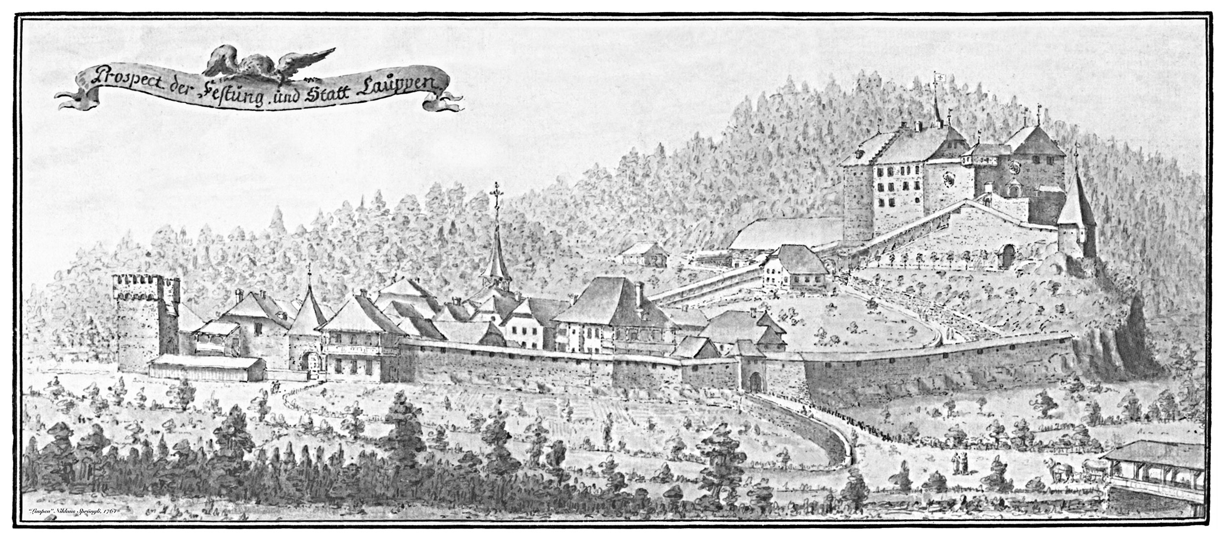 Grafikreich Schloss Laupen 1764 Sprüngli